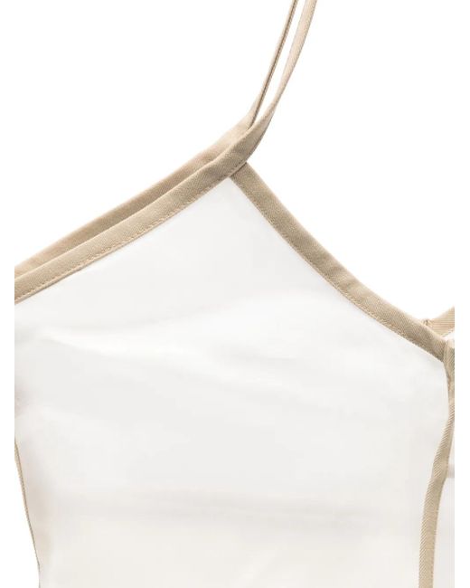 Hereu White Double-Handle Tote Bag