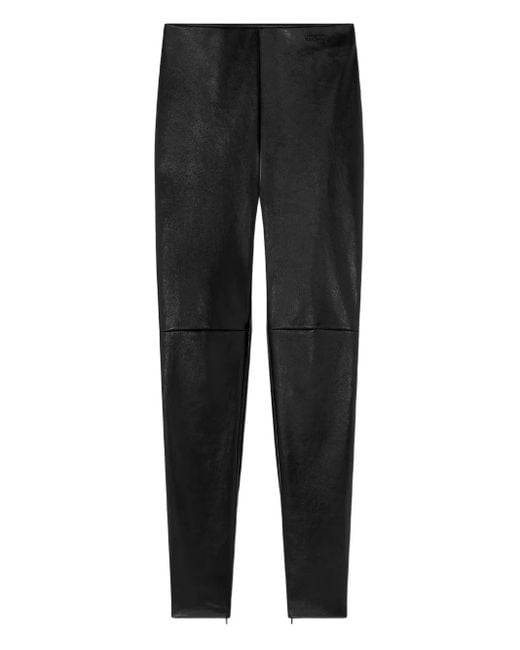 Versace Black Leather Panel Trousers