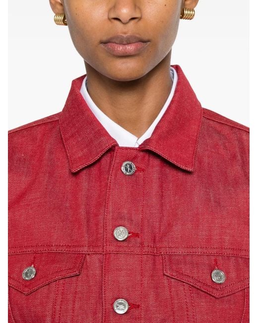 A.P.C. Red Button-Fastening Denim Jacket