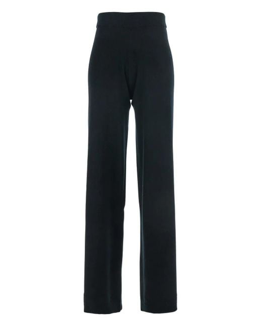 Allude Blue Straight-Leg Wool-Cashmere Trousers