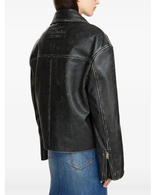 Acne Blue Leather Jacket