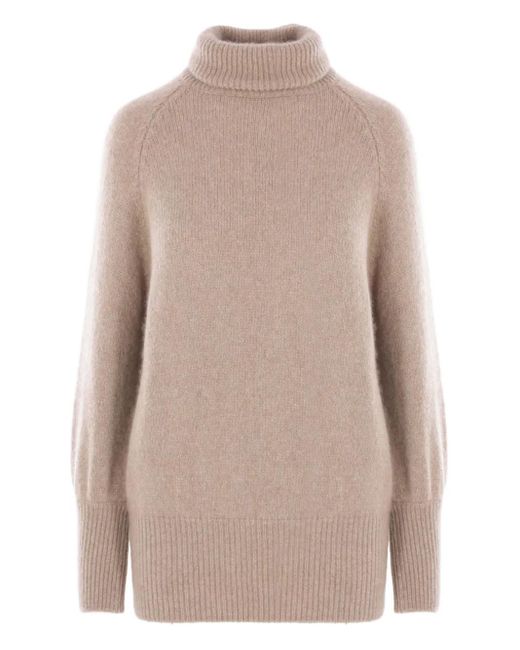 Maglione A Collo Alto Con Orlo A Coste di Dusan in Natural