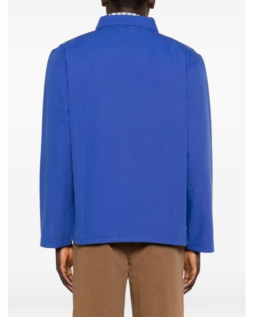 Uskees Blue Surchemise À Poches Plaquées for men