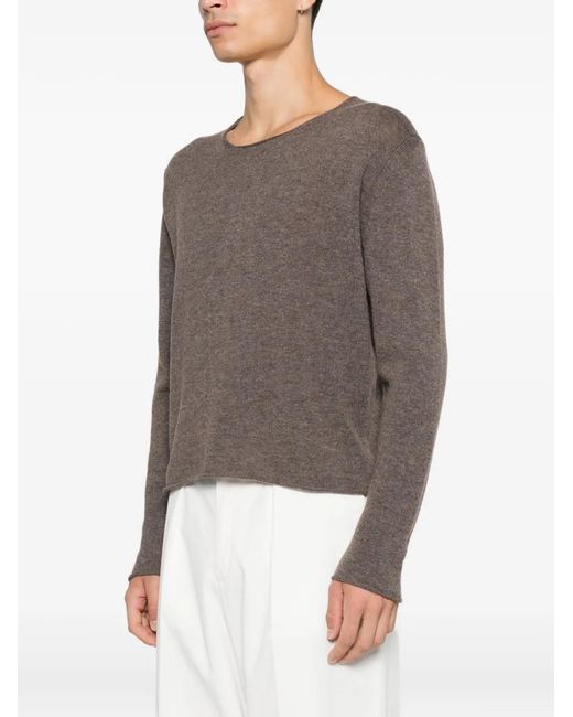 Second/Layer Brown Weezur Raw-Edge Sweater for men