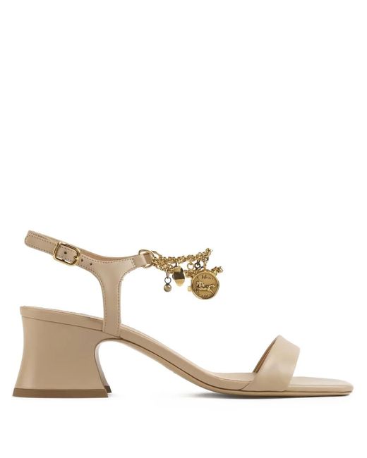 Chloé Natural Heeled Sandals 'Charms'