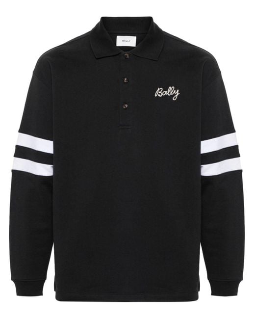 Bally Black Embroidered-logo Polo Shirt for men