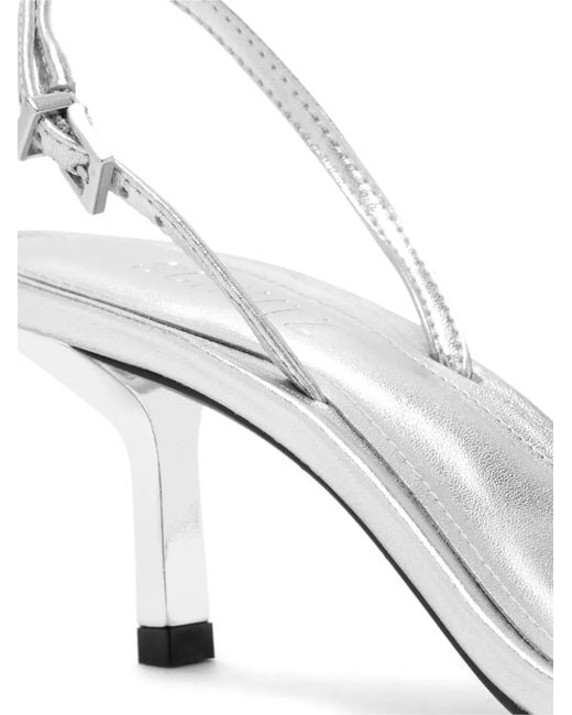 SCHUTZ SHOES White Judith Square-Toe Heeled Sandals