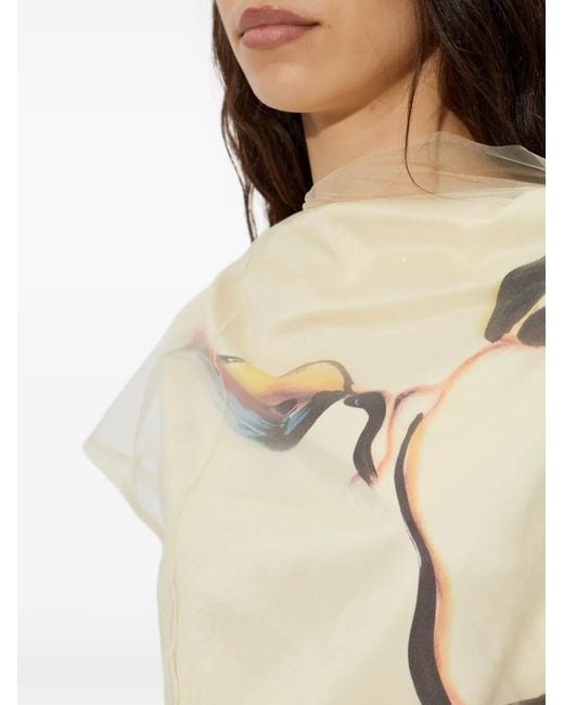 Sportmax White Viale Printed Long Dress