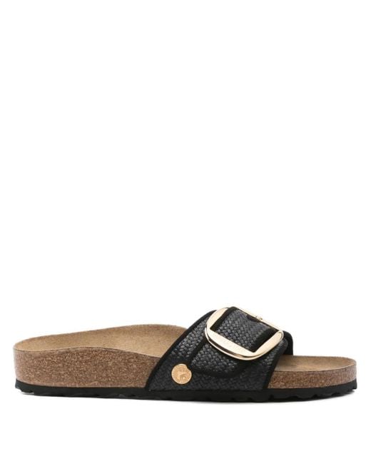 Birkenstock White Madrid Buckle-Detail Sandals