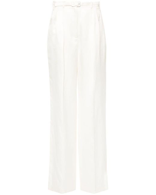 Gabriela Hearst White Vargas High-waist Wide-leg Trousers
