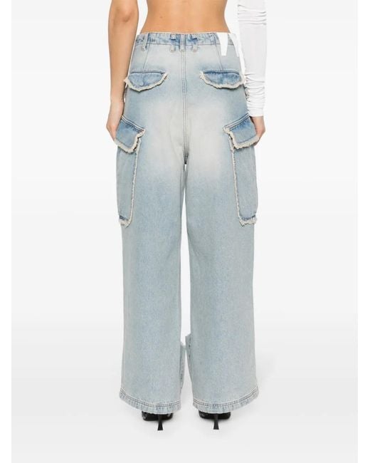 DARKPARK Blue Vivi Distressed Wide-Leg Jeans