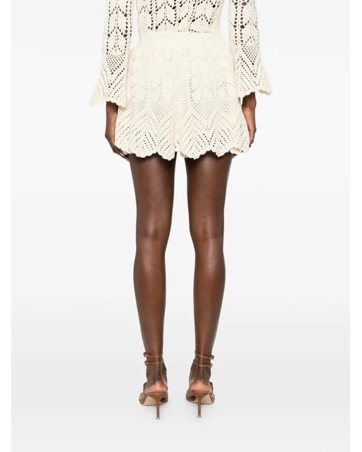 Zimmermann Natural Awaken Crochet Shorts