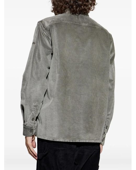 Paul & Shark Gray Corduroy Double-Pocket Shirt for men