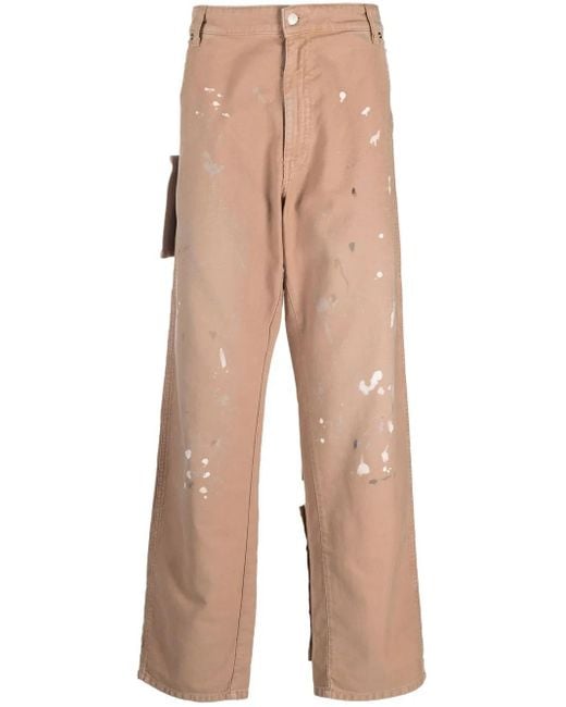 DARKPARK Natural Indron Painted Canvas Trousers for men