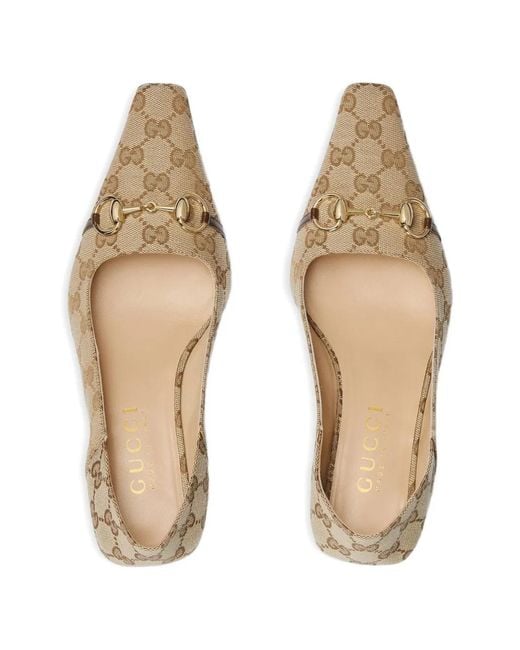 Gucci Metallic 55Mm Gg Horsebit Pumps