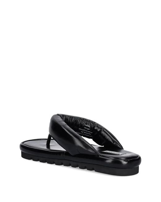Naked Wolfe Black Hilary Padded Leather Thong Slides