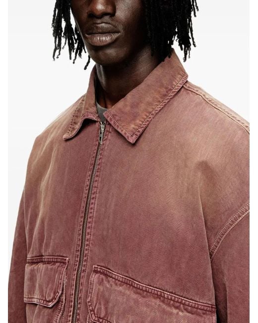 Chaqueta vaquera con bolsillos con solapa DIESEL de color Red