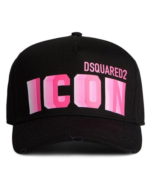 DSquared² Black Logo-print Cotton Baseball Cap for men