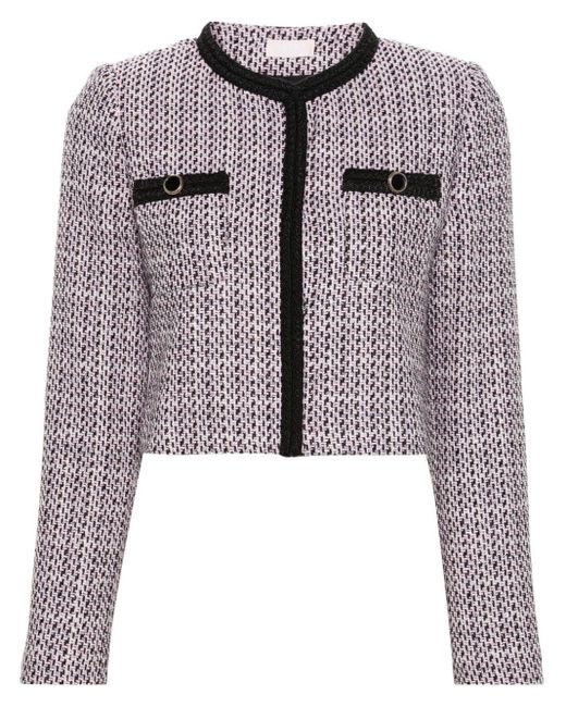Liu Jo Pink Metallic-threading Tweed Jacket