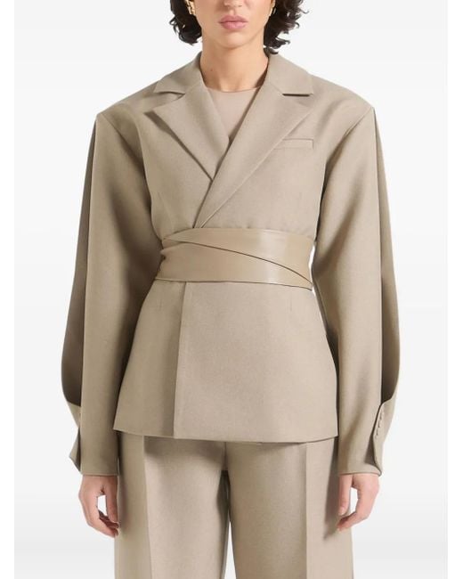 Manière De Voir Marie ツイストスリーブ テーラードジャケット Natural