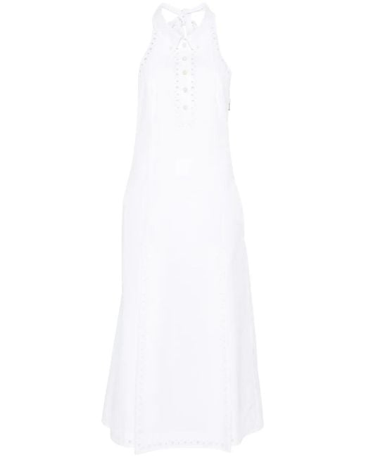 Thom Browne White Broderie-Anglaise Midi Dress