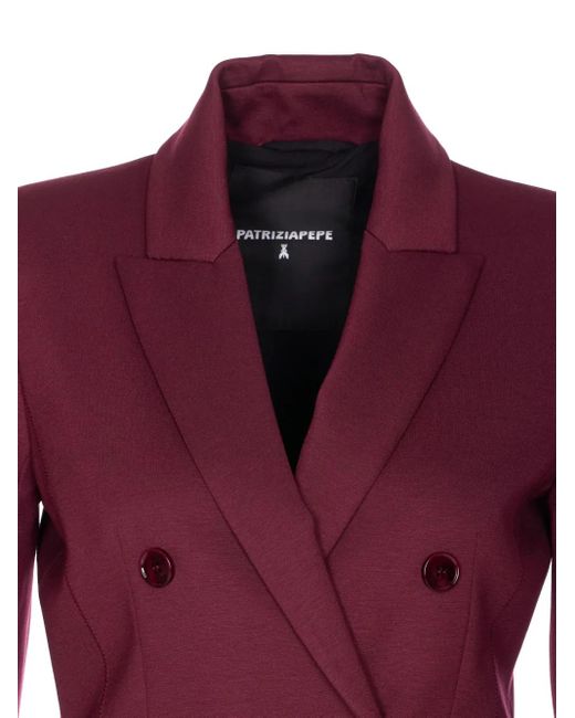 Patrizia Pepe Purple Double-Breasted Tailored Jacket