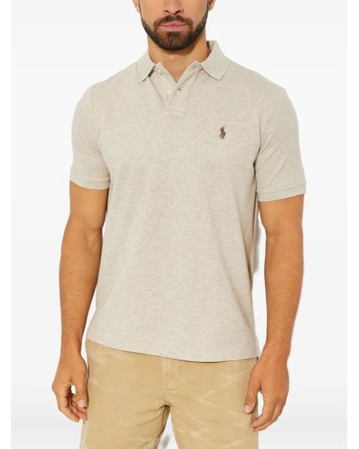 Polo Ralph Lauren White Logo-Embroidered Short-Sleeve Polo Shirt for men