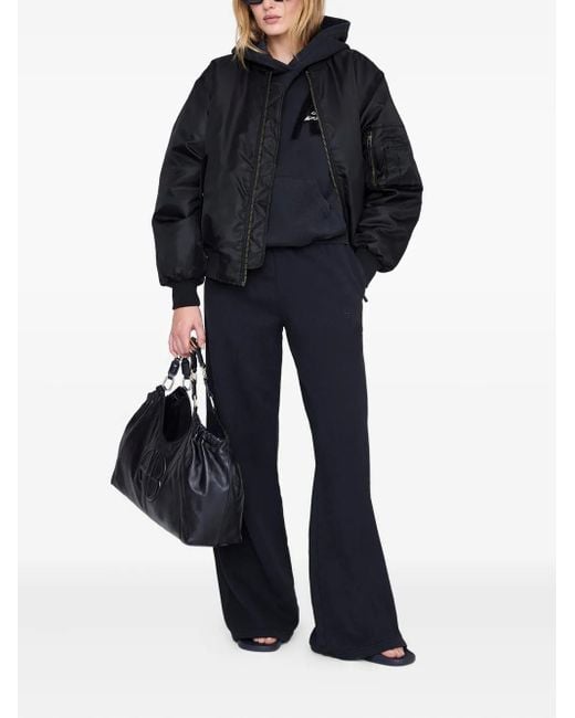 Anine Bing Blue Kacey Monogram Track Pants