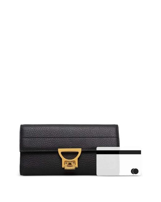 Coccinelle Black Grained Lock Wallet