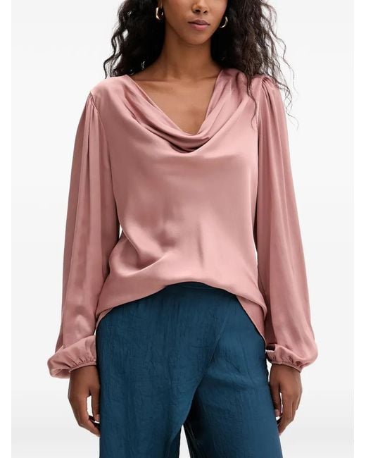 Fracomina Red Cowl Neck Blouse