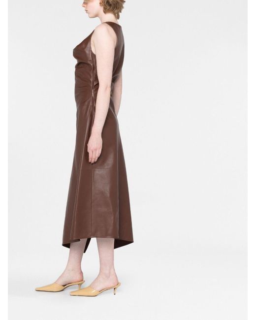 Bottega Veneta Asymmetrische Midi-jurk in het Brown