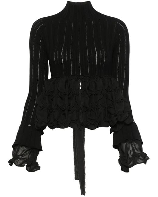 ROKH オープンバック トップ Black