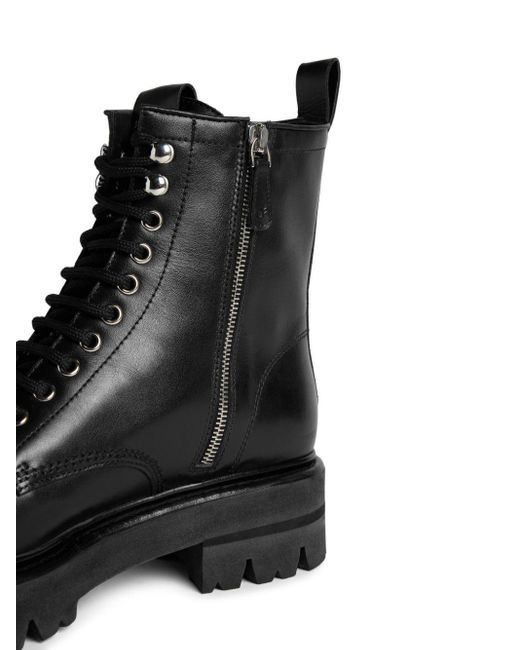 DSquared² Black Icon Plaque Combat Boots