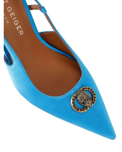 Kurt Geiger Blue Plaque Sling-Back Pumps