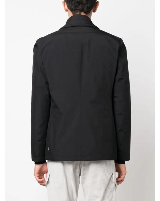 Herno Black Funnel-Neck Padded Jacket for men