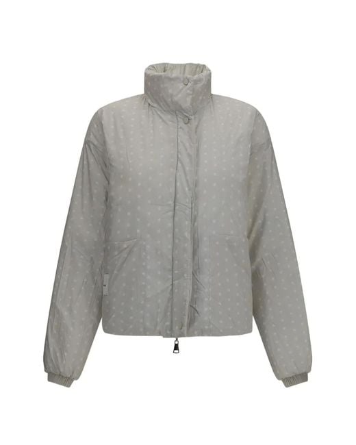 GONGDID DESIGN Gray Plissé-Effect Padded Jacket