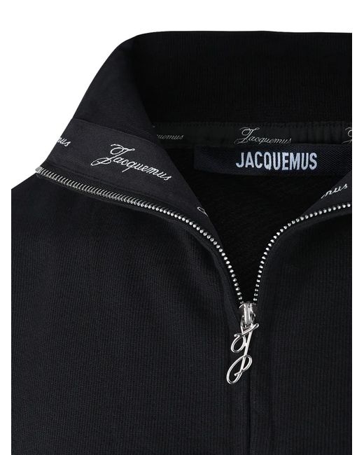 Jacquemus Black Rond Carré Zip Neck Shirt for men