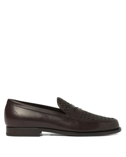 Scarosso Black Leather Loafers for men