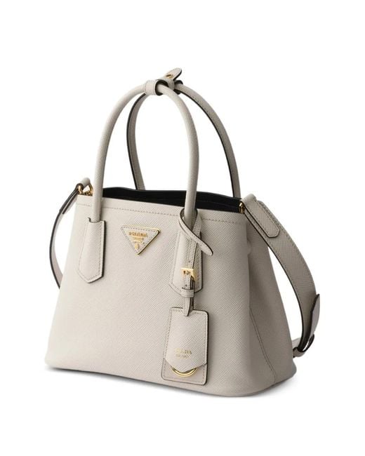 Borsa Double Piccola di Prada in White