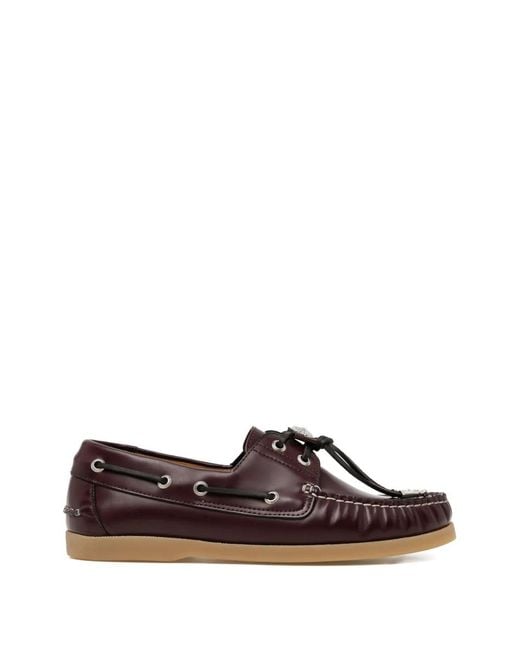 Toga Brown Stitched Leather Loafers