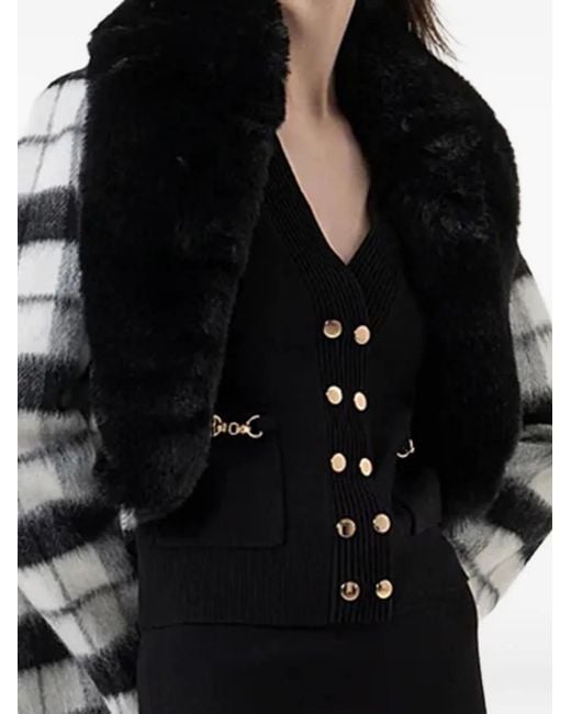 Fracomina Black Button Patch-Pocket Cardigan