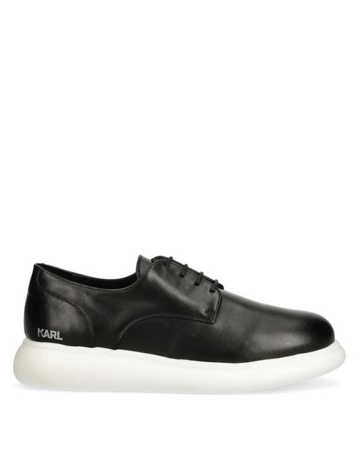 Karl Lagerfeld Black Lace Up Derby Shoes for men