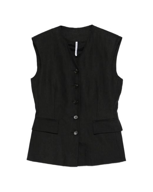 Liviana Conti Black Button-Up Flap-Pocket Gilet
