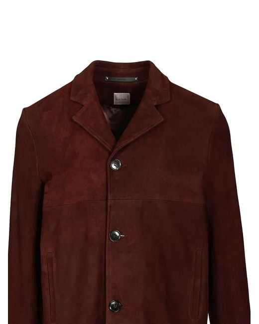 Paul Smith Brown Suede Buttoned Jacket for men