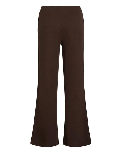 Karl Lagerfeld Brown Crest-Embroidered Trousers