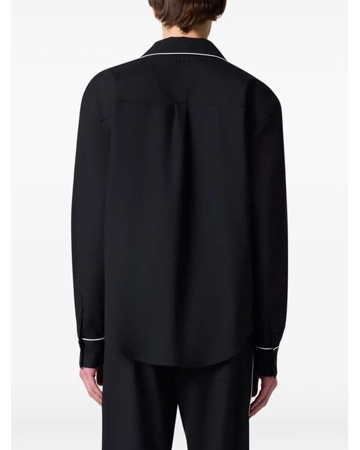 MSGM Black Piped-Trim Chest-Pocket Shirt for men