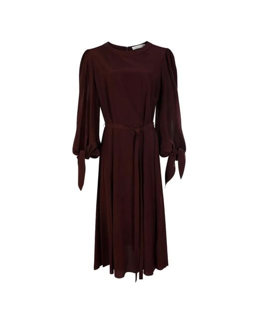 Chloé Purple Flared Midi Dress