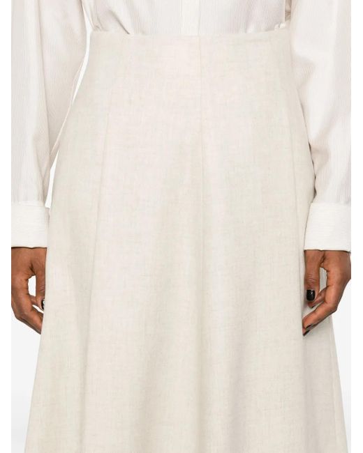 Brunello Cucinelli プリーツ Aラインスカート White