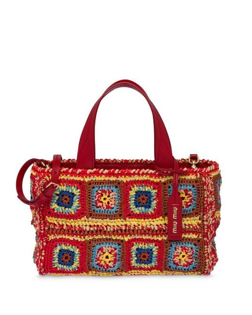 Miu Miu Red Crochet Handbag