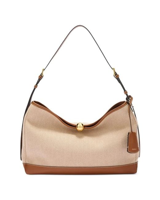 Furla Natural Large Sfera Soft Shoulder Bag